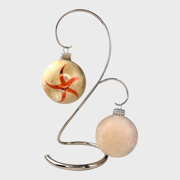 Vintage Hand-Painted Glass Christmas Ornaments Set Of 2 - Picture 1 of 9